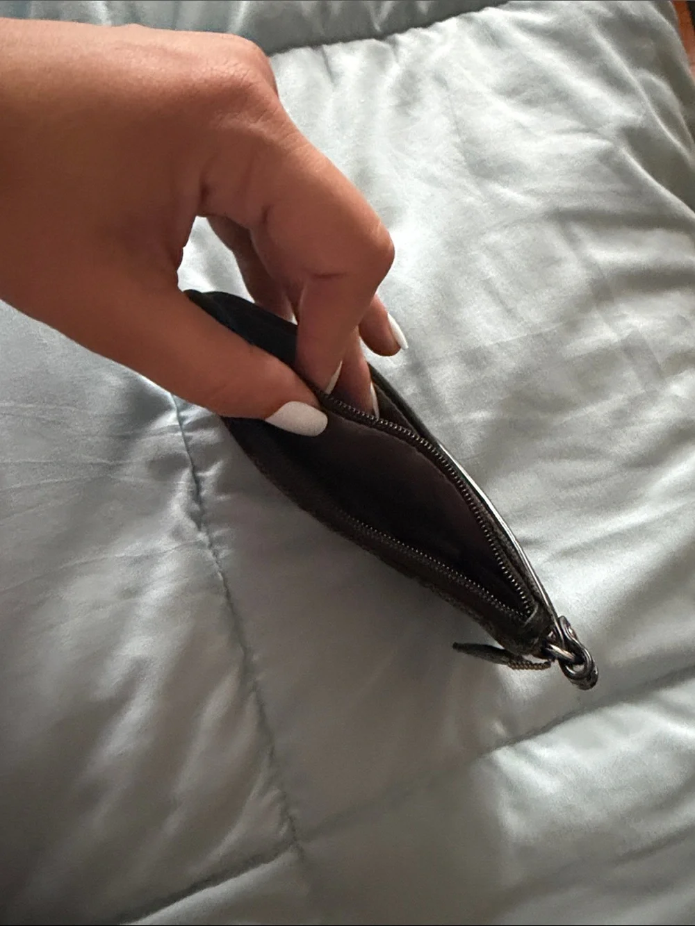 Coach Black Signature Wristlet with Logo